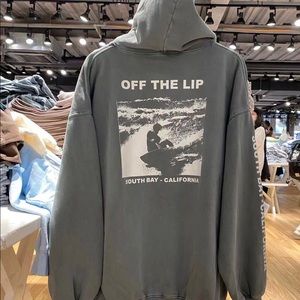 brandy melville off the lip seafoam oversized hoodie